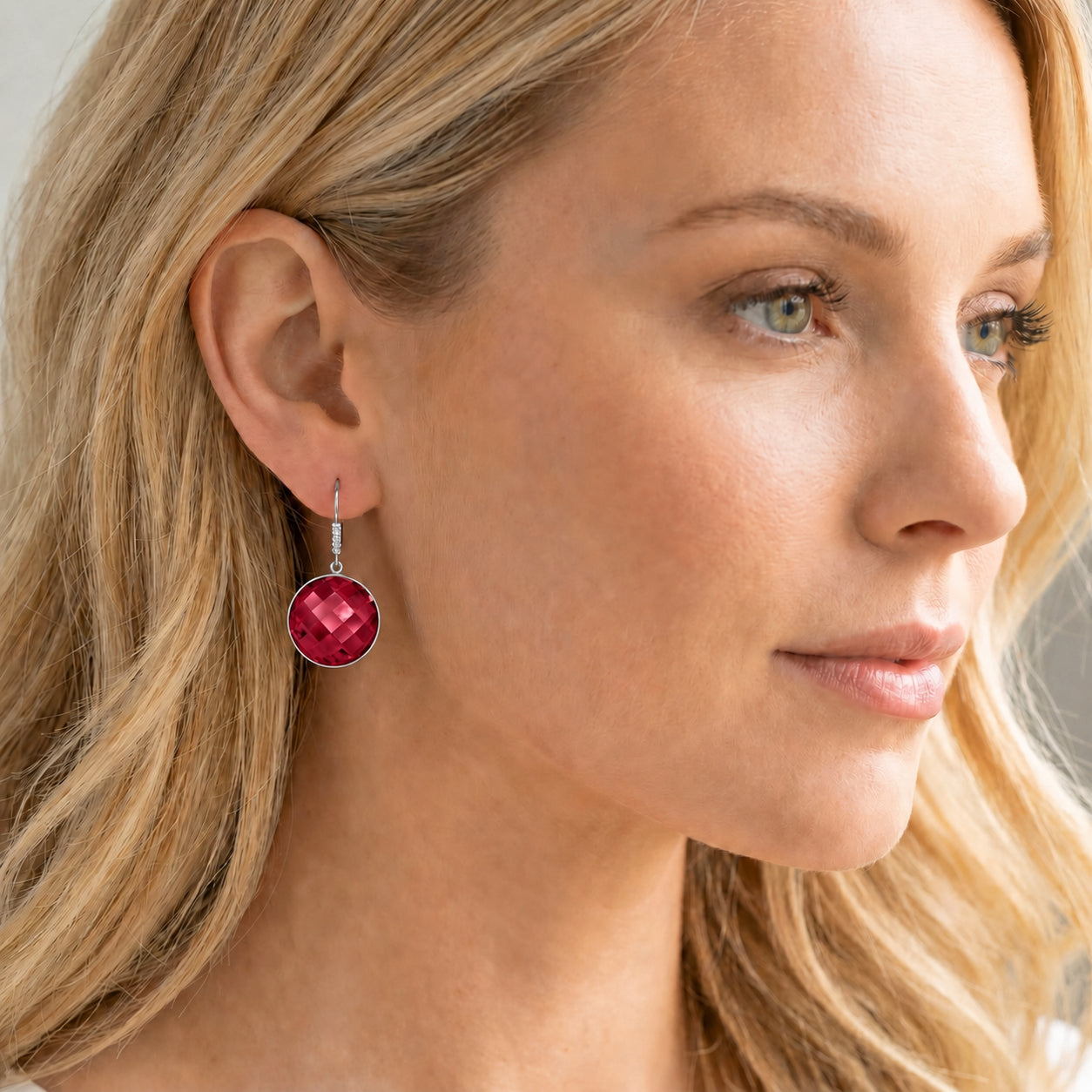 White Gold Earrings White Topaz 10K — Felicia