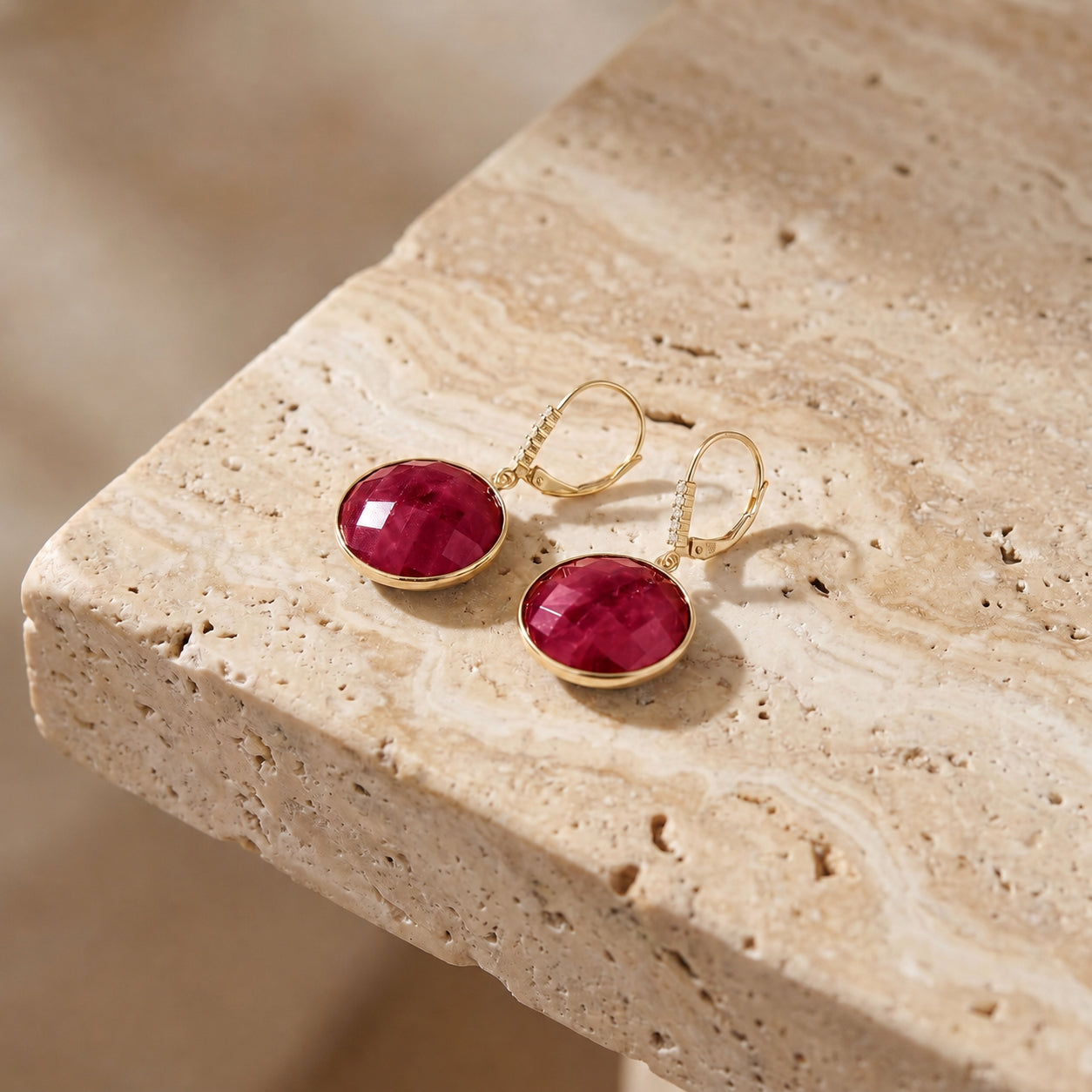 Yellow Gold Earrings White Topaz 10K — Felicia