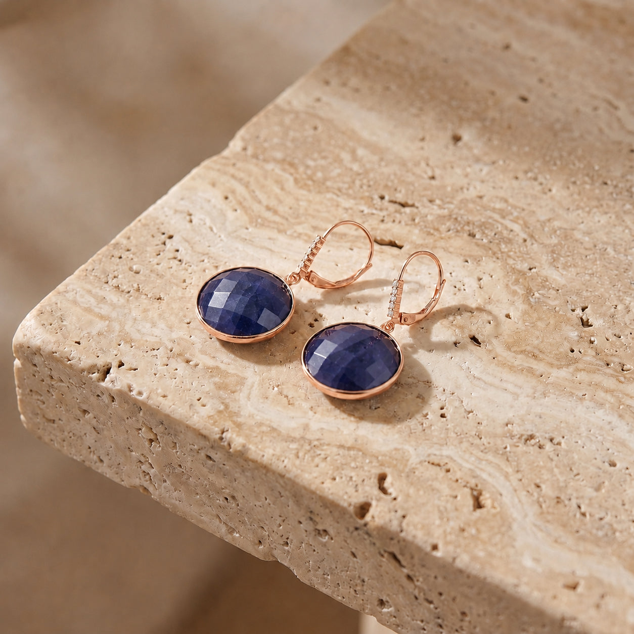 Rose Gold Earrings Lemon Quartz 10K — Felicia
