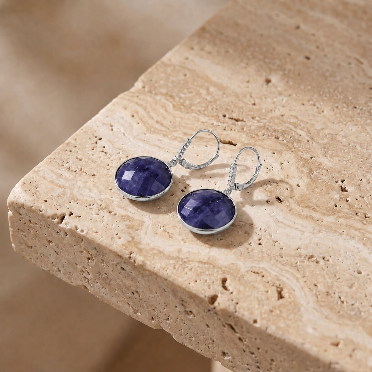 White Gold Earrings Lemon Quartz 10K — Felicia