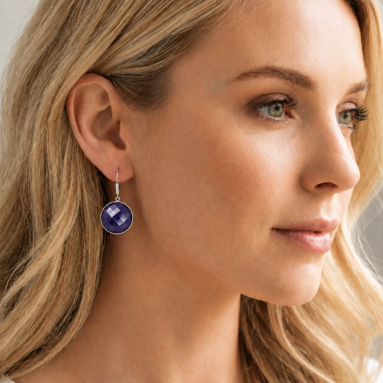 White Gold Earrings Lemon Quartz 10K — Felicia