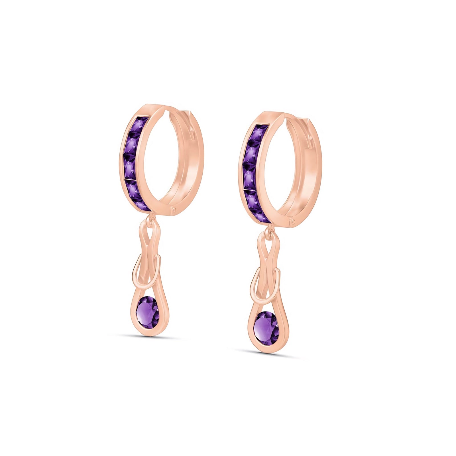 Rose Gold Earrings Amethyst 10K — Candida