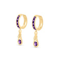 Yellow Gold Earrings Amethyst 10K — Candida