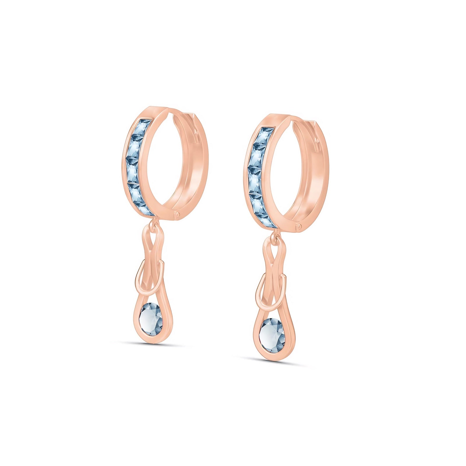 Rose Gold Earrings Aquamarine 10K — Candida