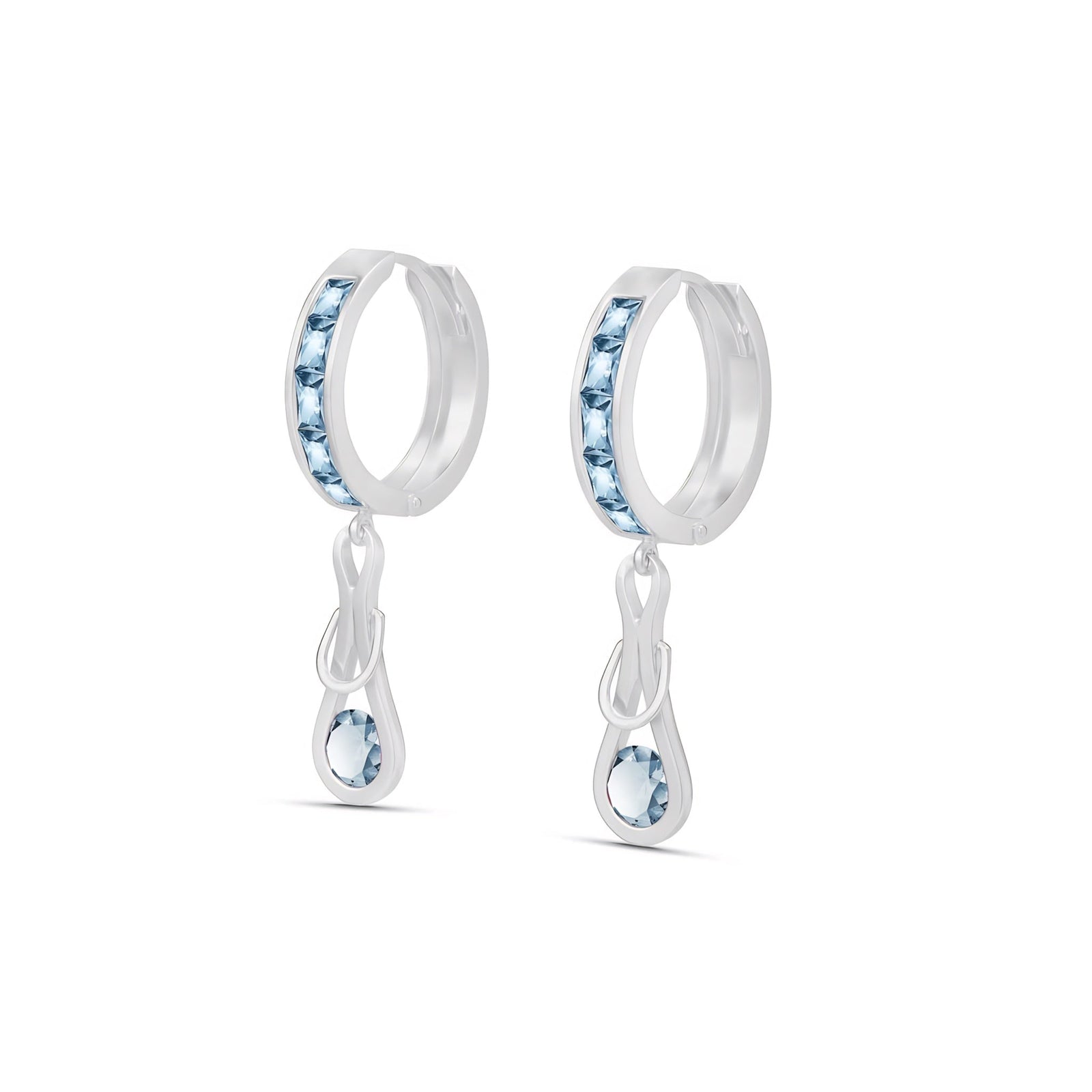 White Gold Earrings Aquamarine 10K — Candida