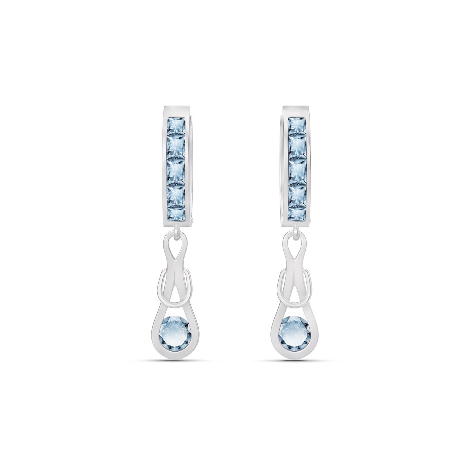 White Gold Earrings Aquamarine 10K — Candida