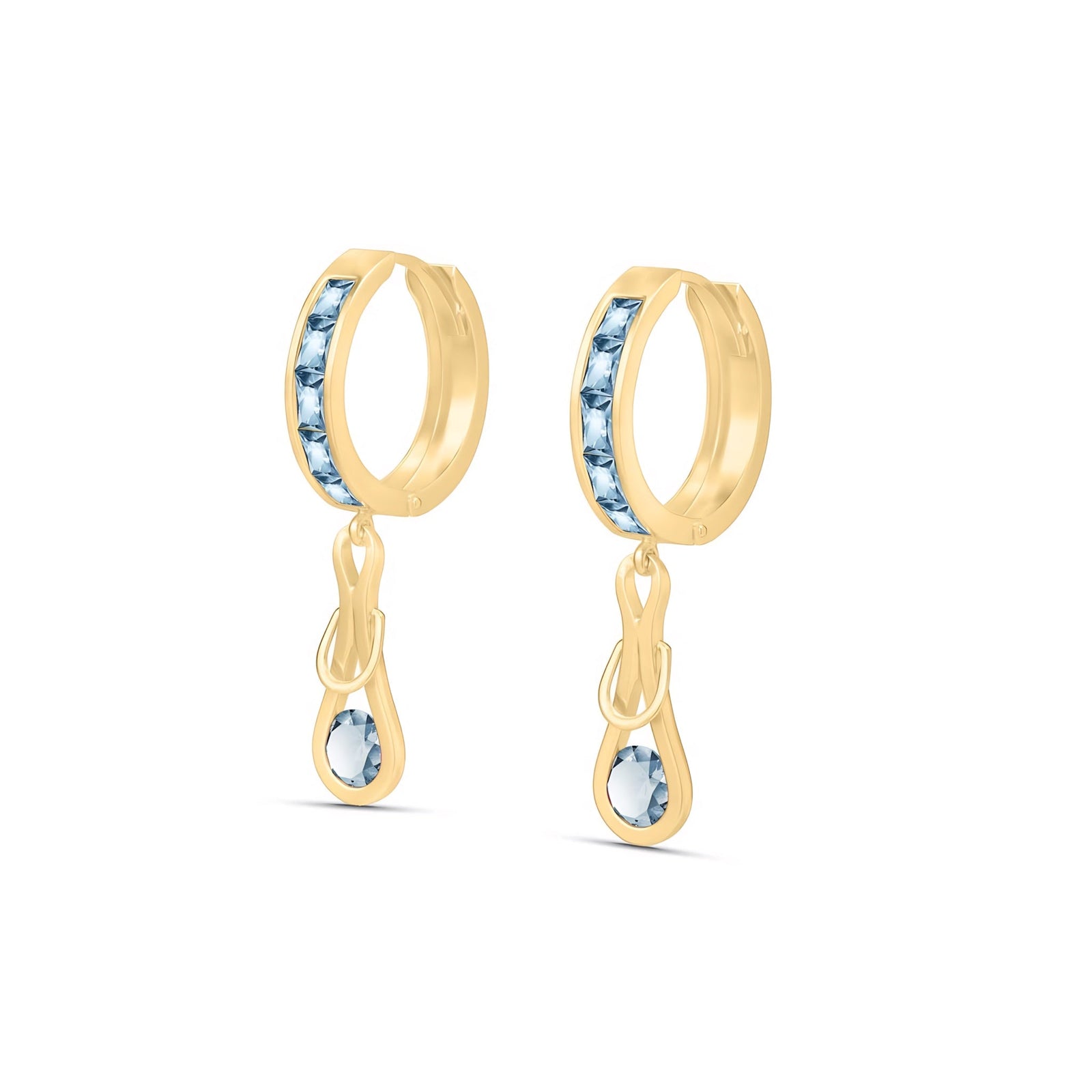 Yellow Gold Earrings Aquamarine 10K — Candida