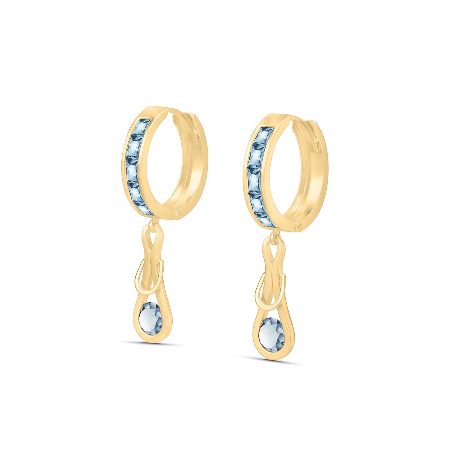 Yellow Gold Earrings Aquamarine 10K — Candida