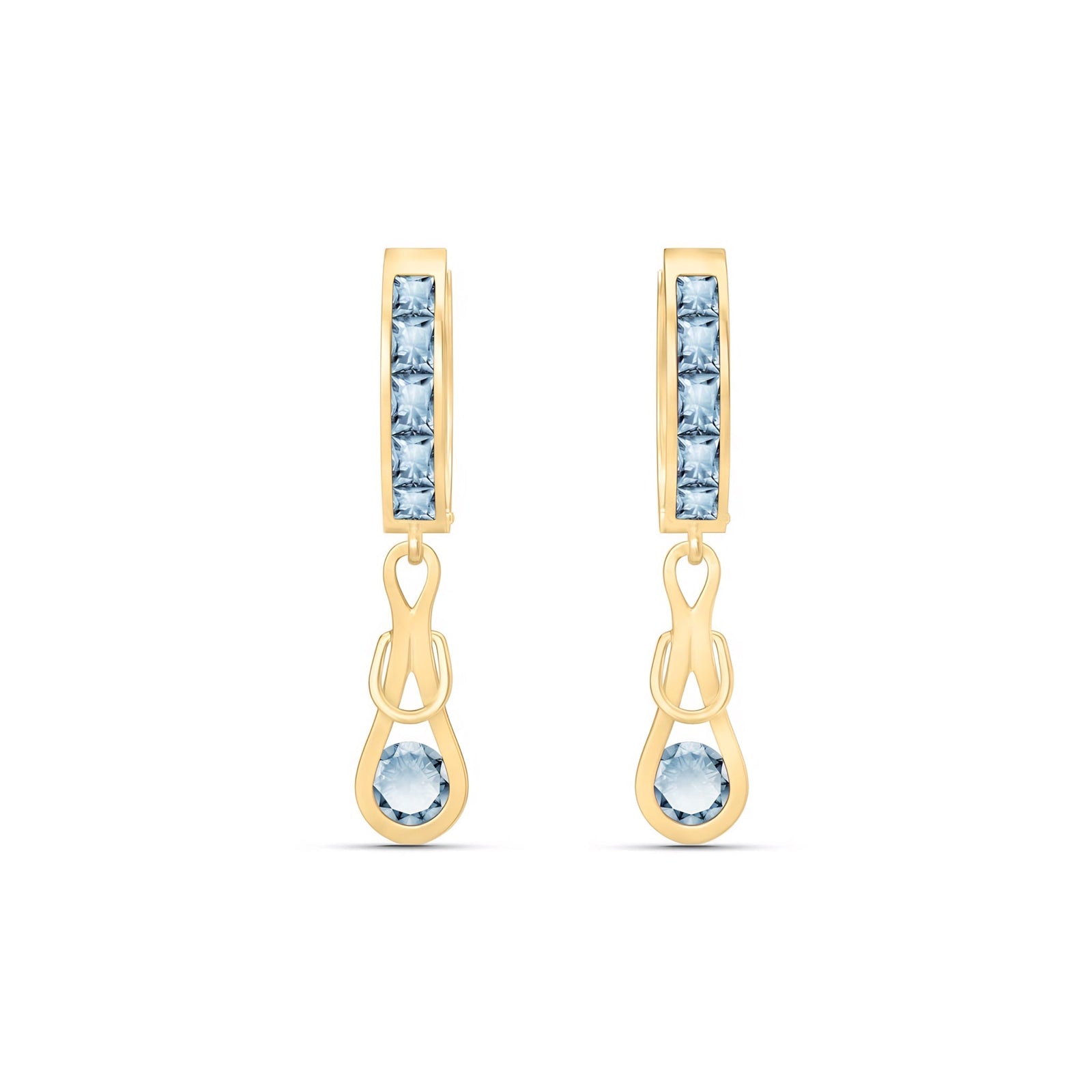 Yellow Gold Earrings Aquamarine 10K — Candida
