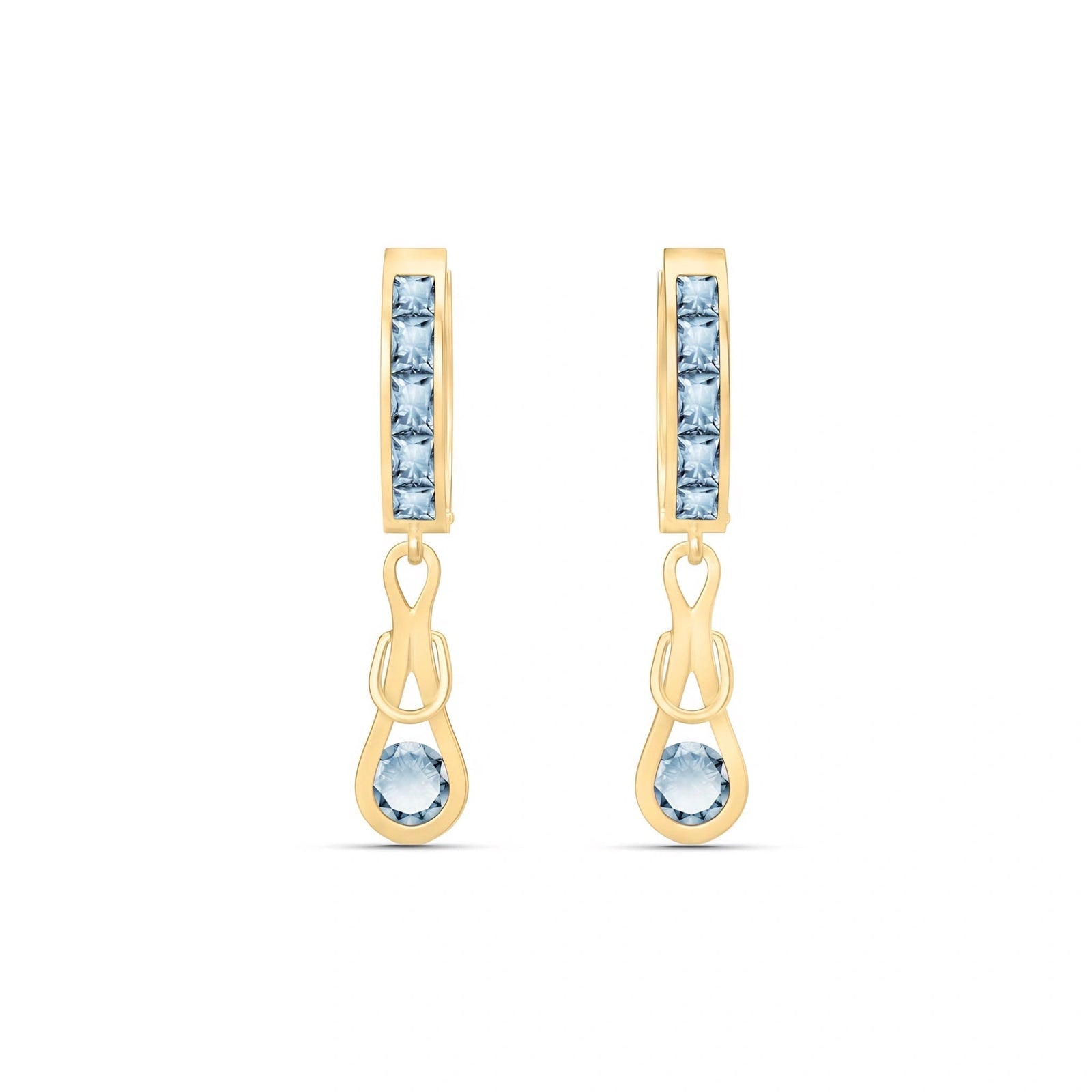 Yellow Gold Earrings Aquamarine 10K — Candida
