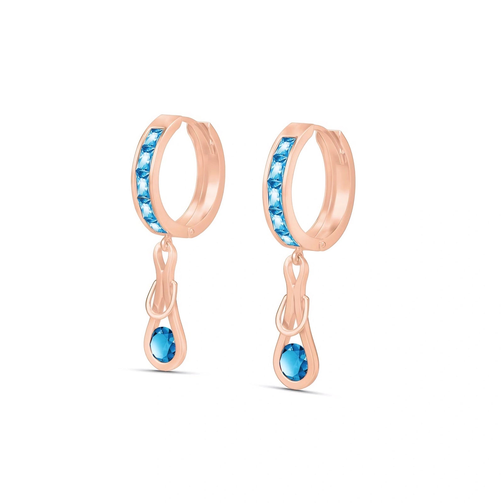 Rose Gold Earrings Blue Topaz 10K — Candida