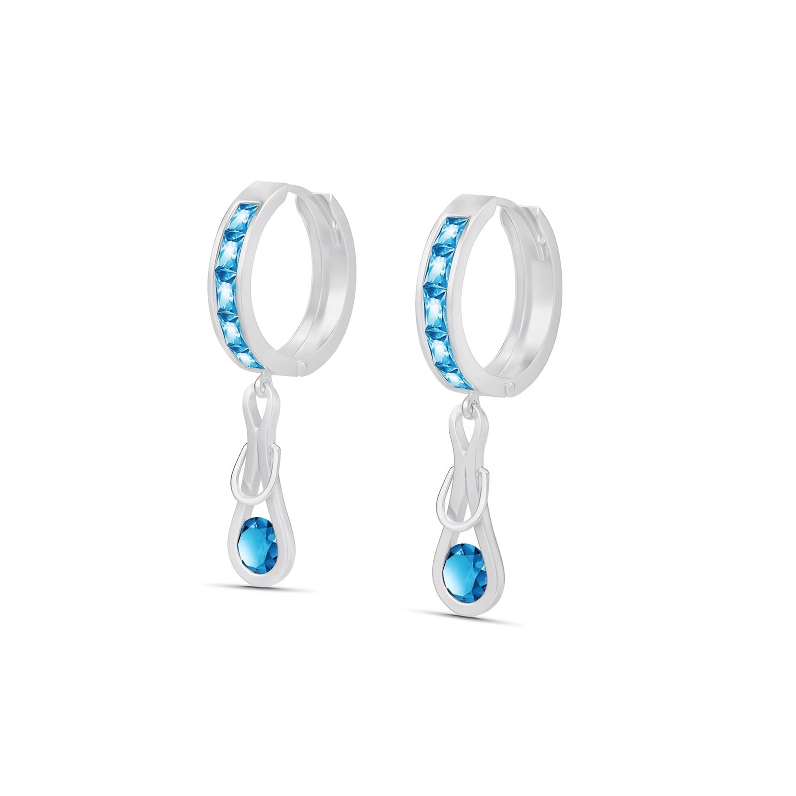 White Gold Earrings Blue Topaz 10K — Candida