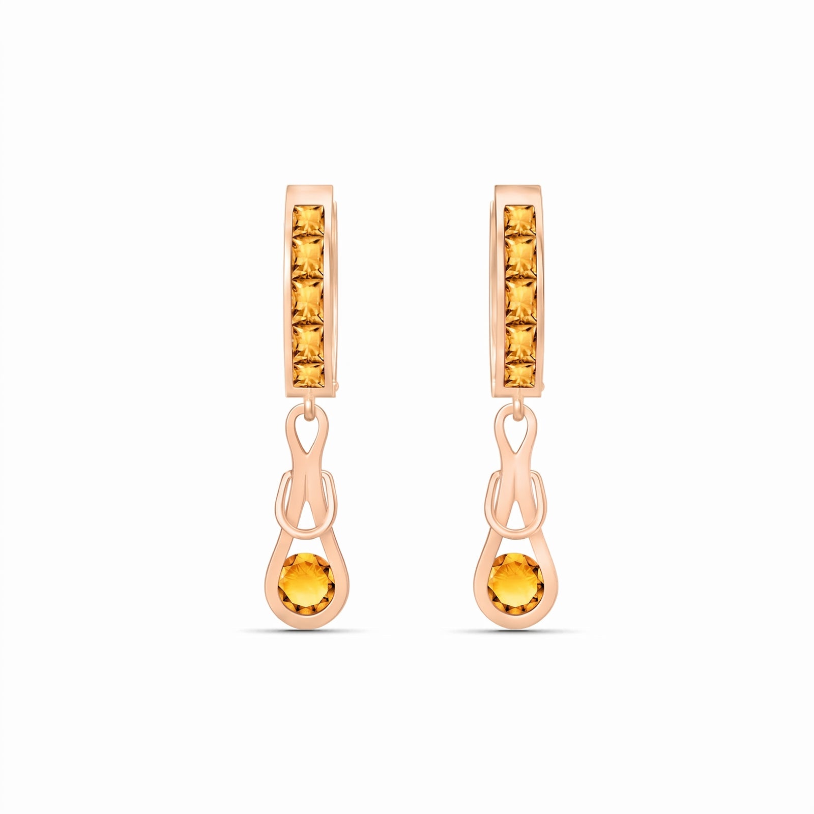Rose Gold Earrings Garnet 10K — Candida