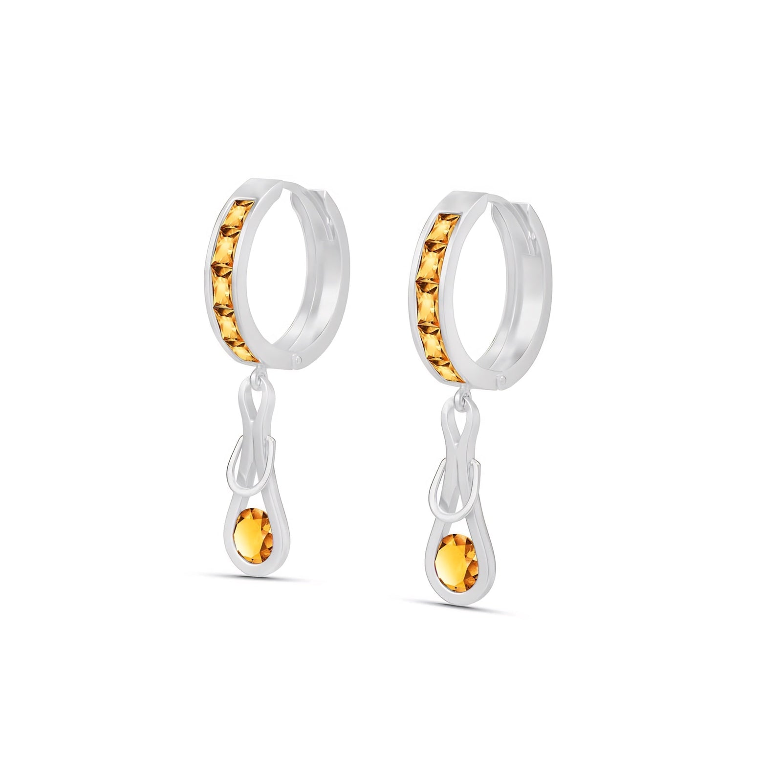 White Gold Earrings Garnet 10K — Candida