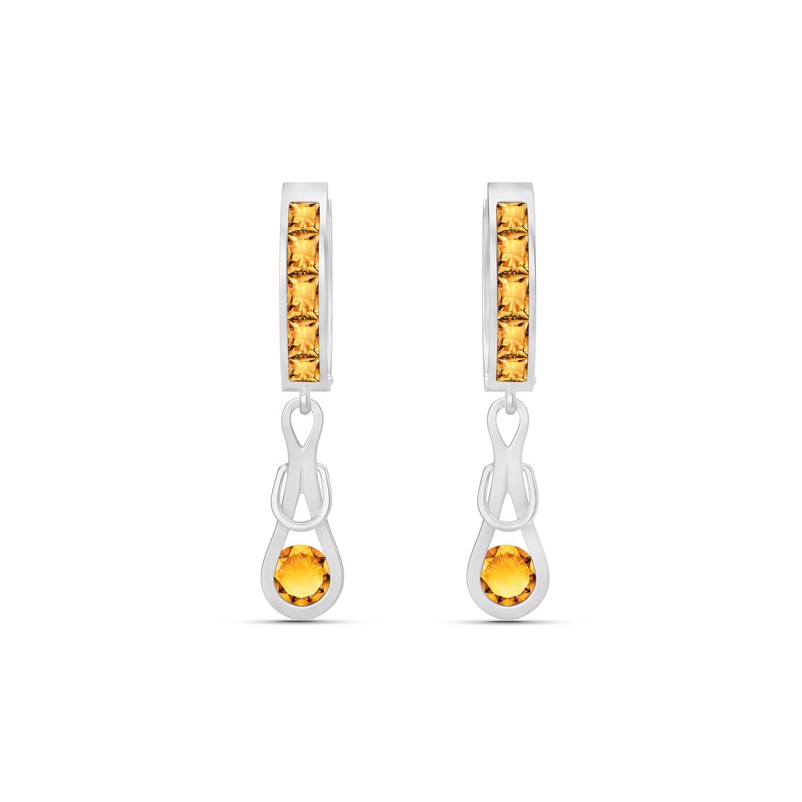 White Gold Earrings Garnet 10K — Candida