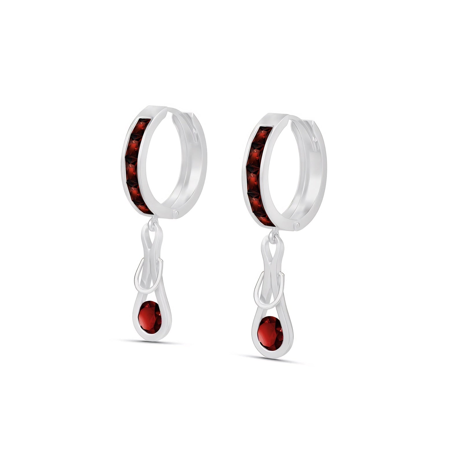White Gold Earrings Ruby 10K — Candida