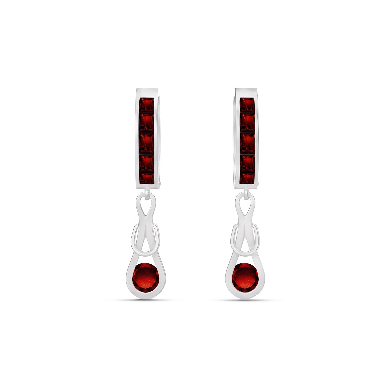 White Gold Earrings Ruby 10K — Candida