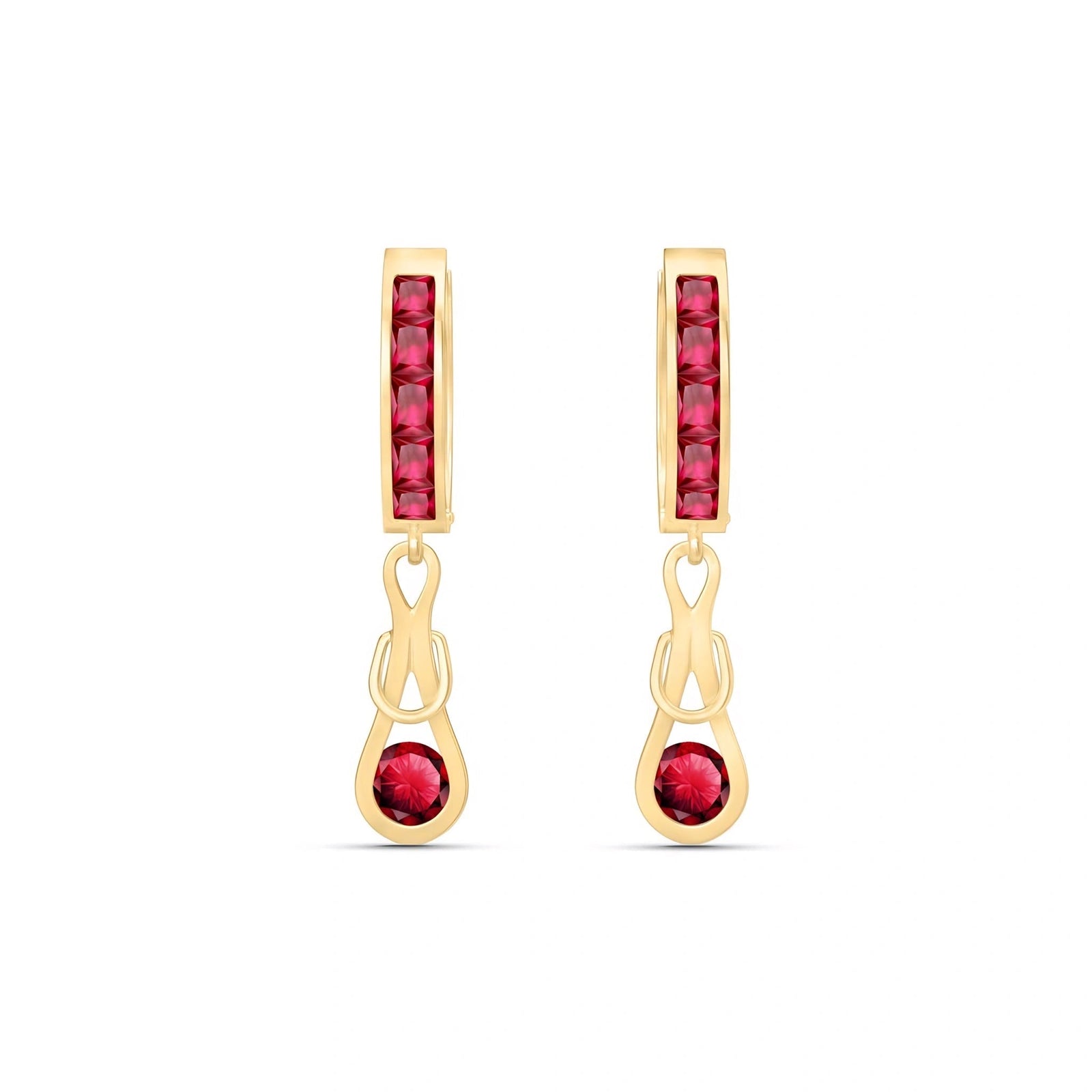 Yellow Gold Earrings Ruby 10K — Candida