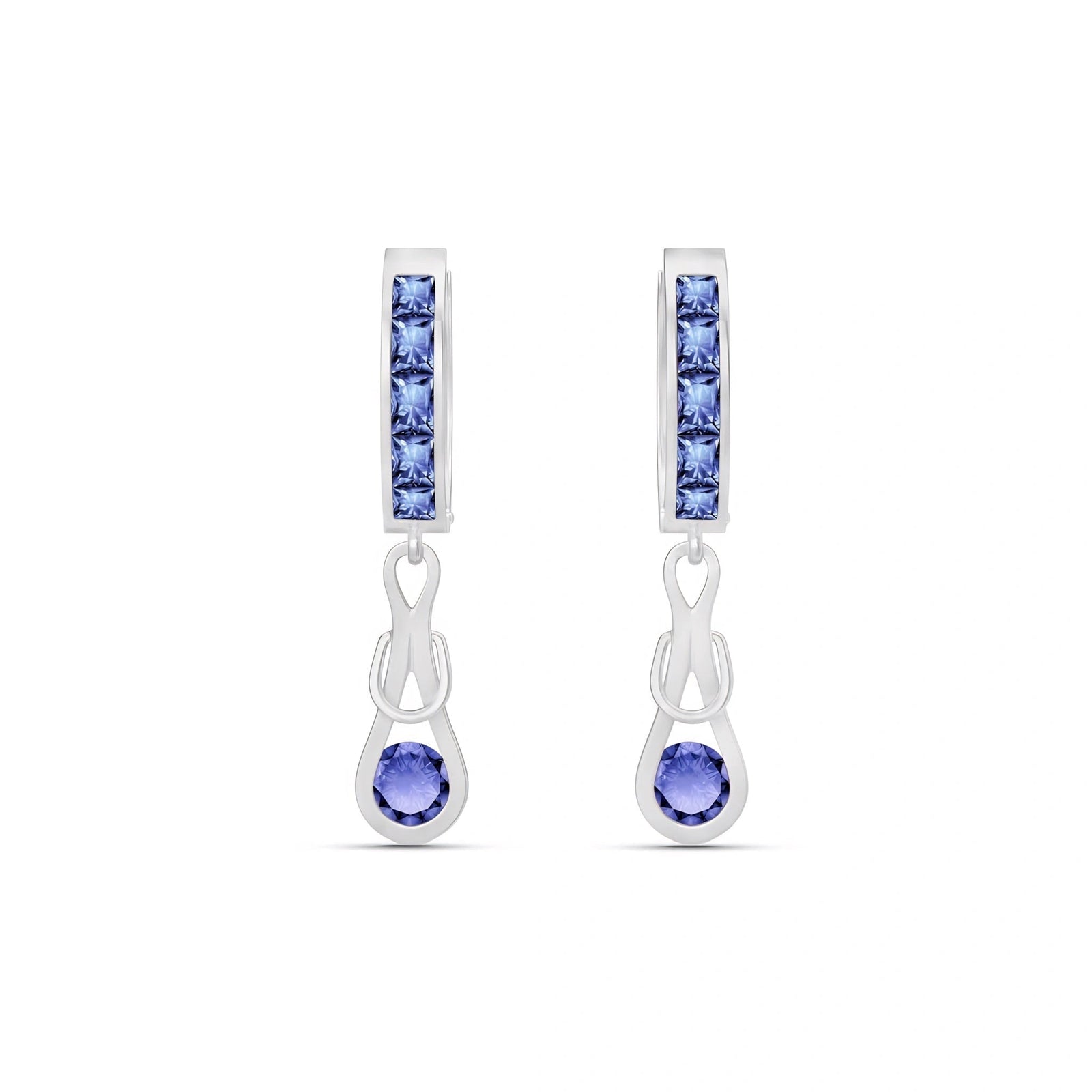 White Gold Earrings Tanzanite 10K — Candida
