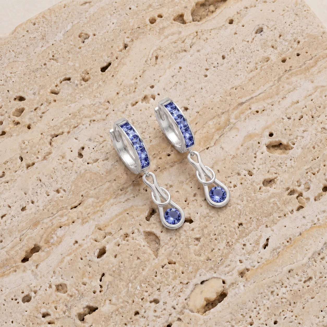 White Gold Earrings Tanzanite 10K — Candida
