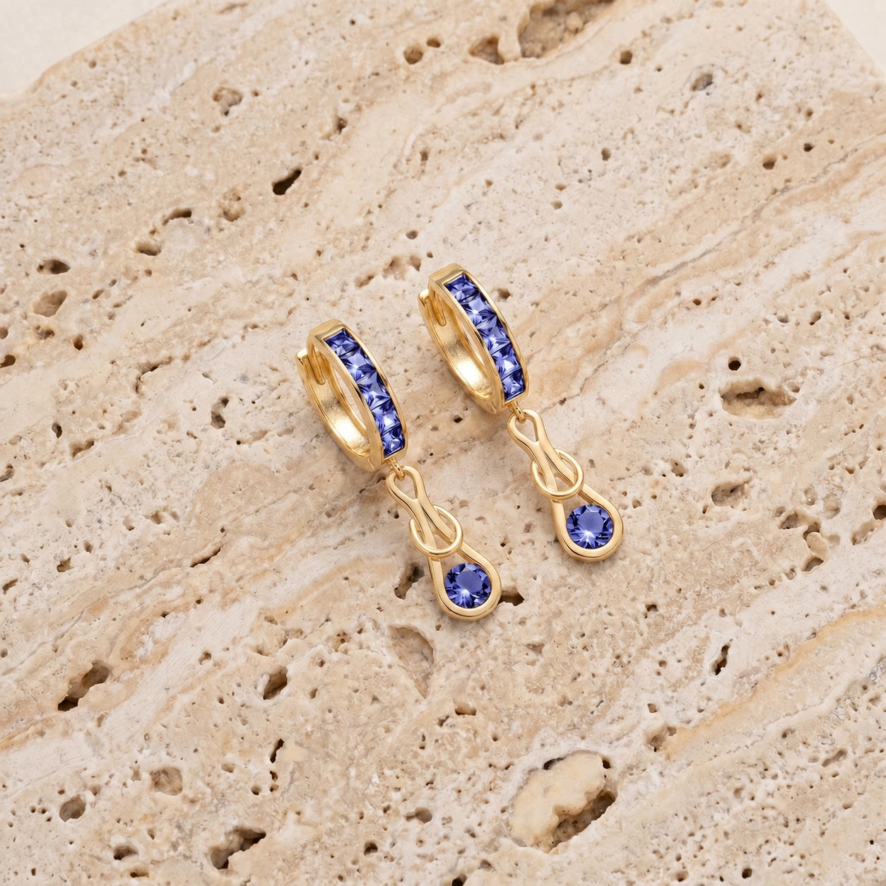 Yellow Gold Earrings Tanzanite 10K — Candida