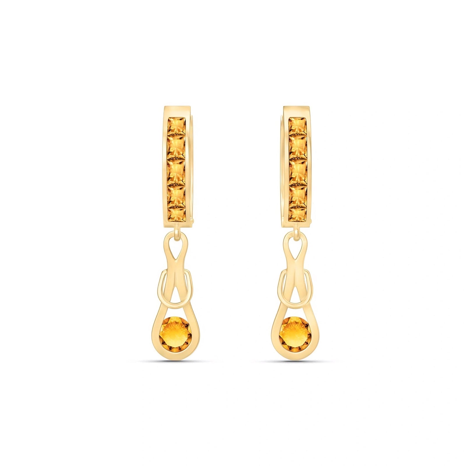 Yellow Gold Earrings Citrine 10K — Candida