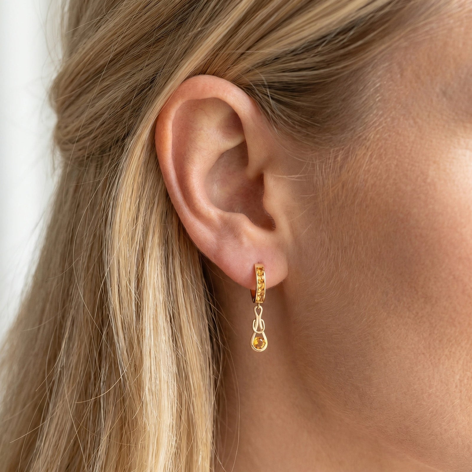 Yellow Gold Earrings Citrine 10K — Candida