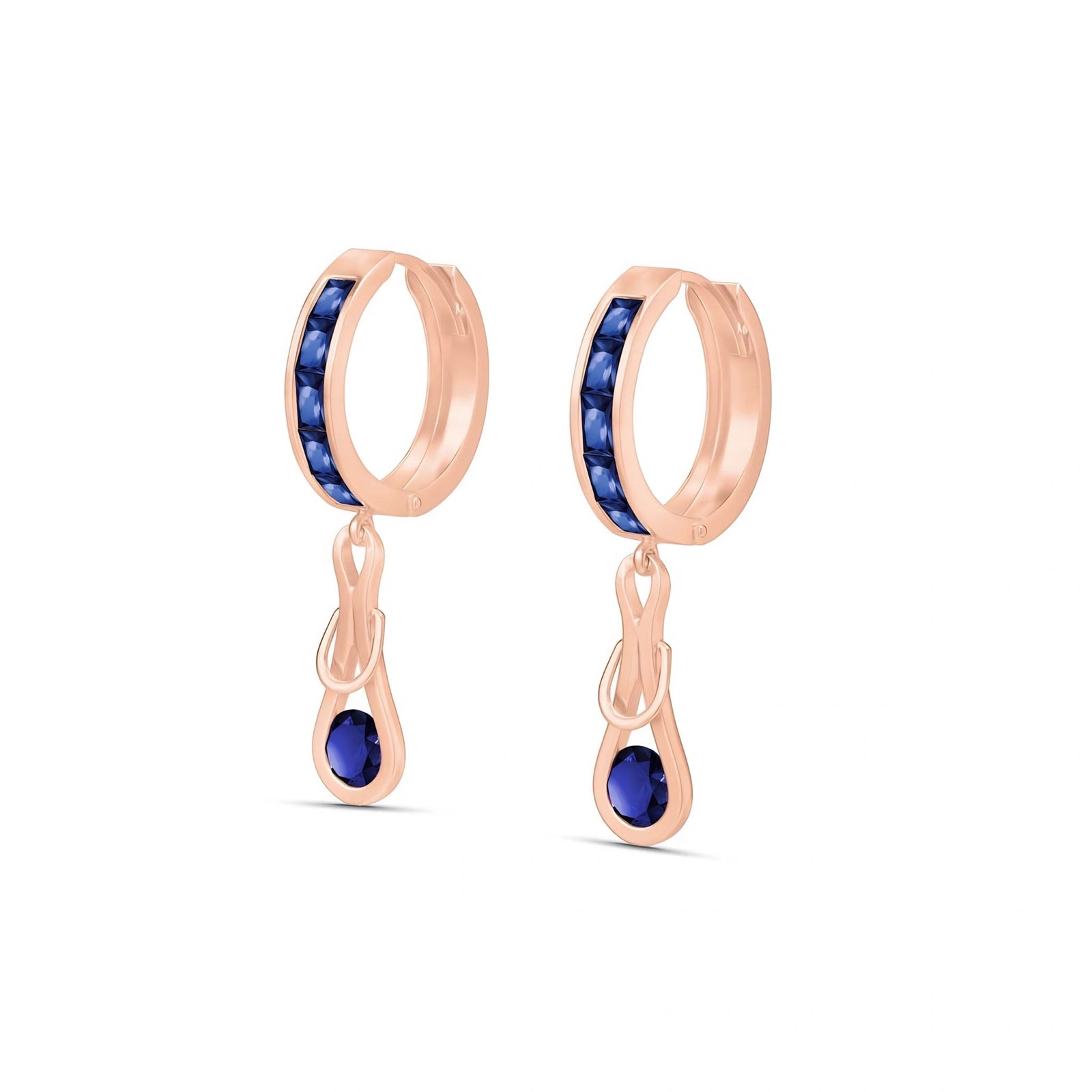 Rose Gold Earrings Sapphire 10K — Candida