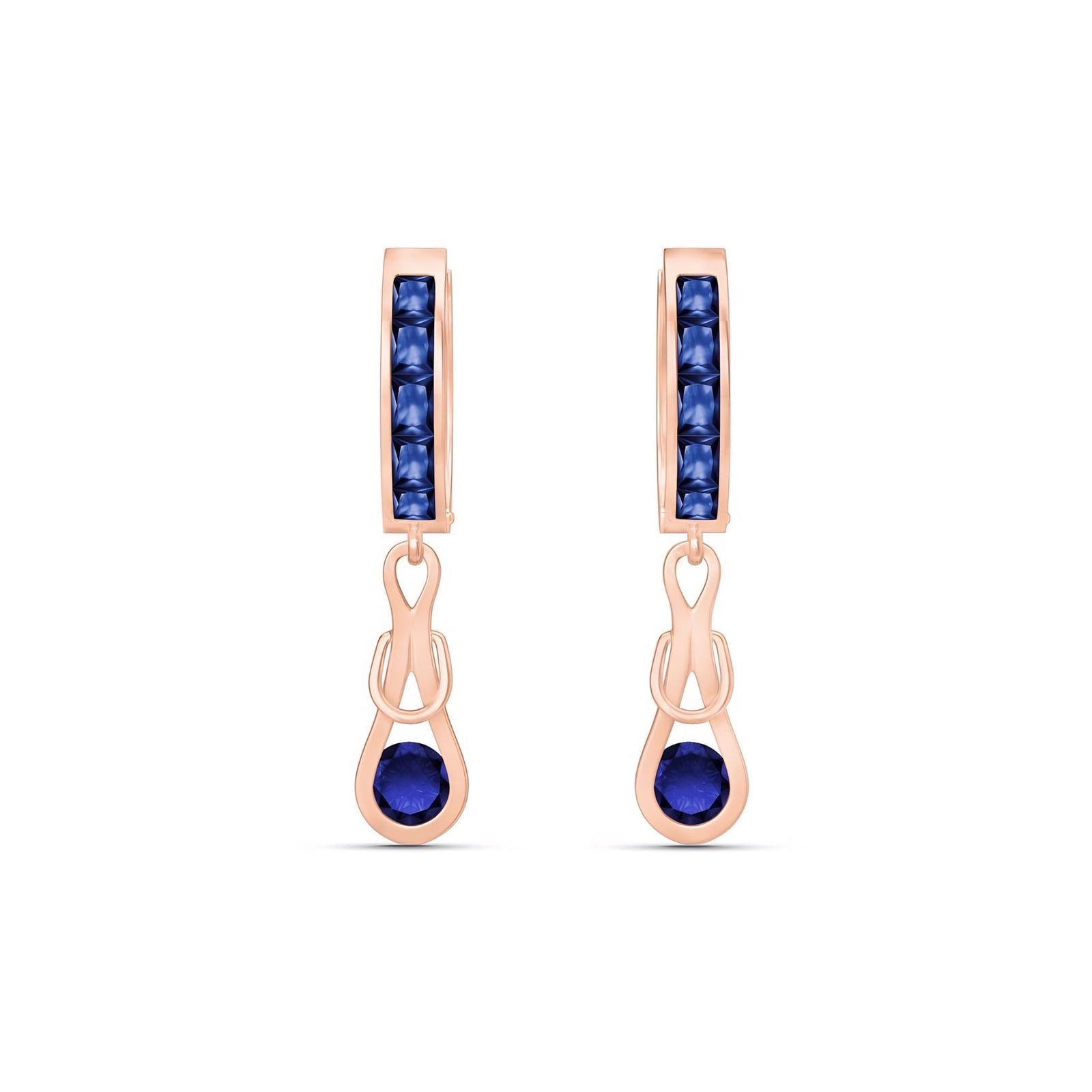 Rose Gold Earrings Sapphire 10K — Candida