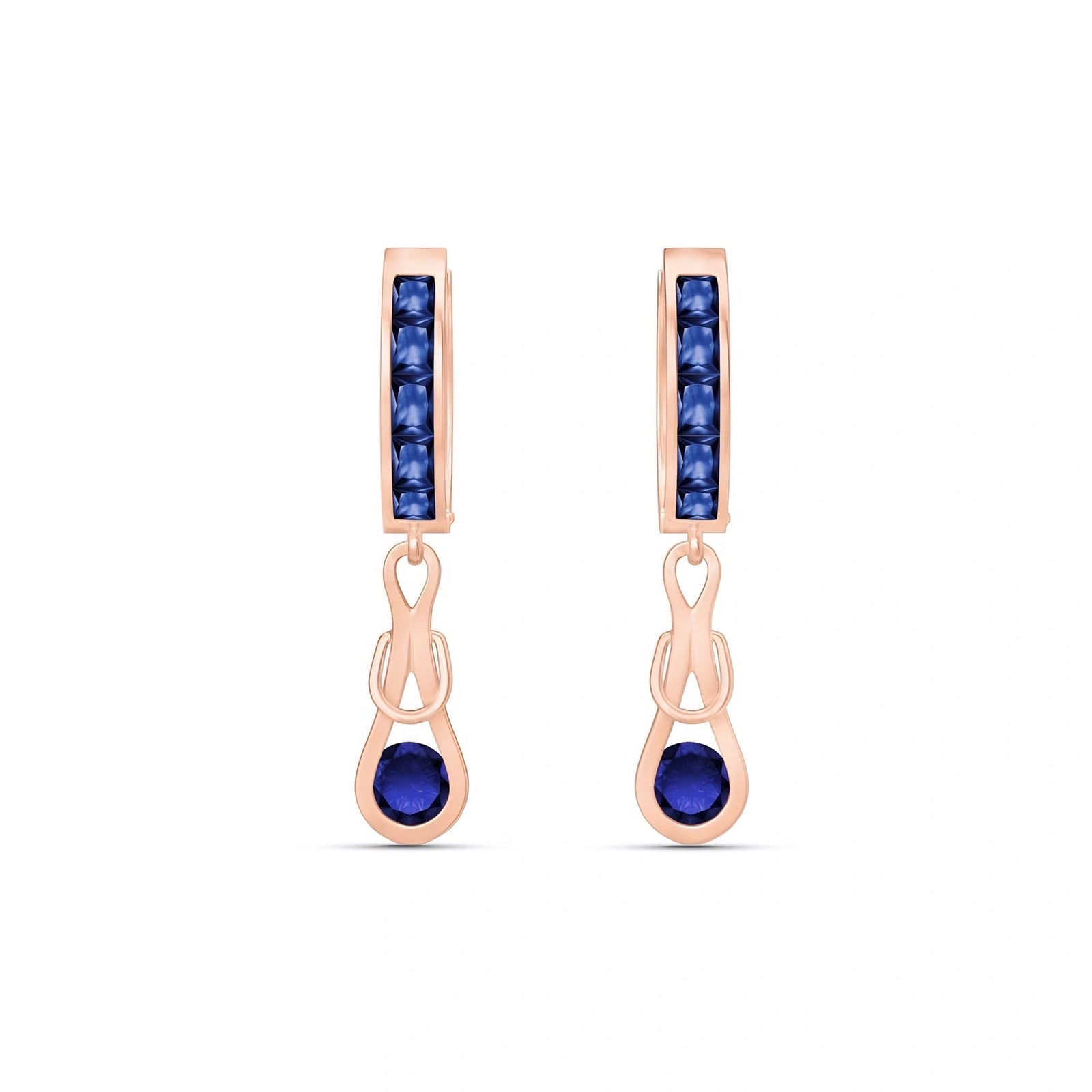 Rose Gold Earrings Sapphire 10K — Candida