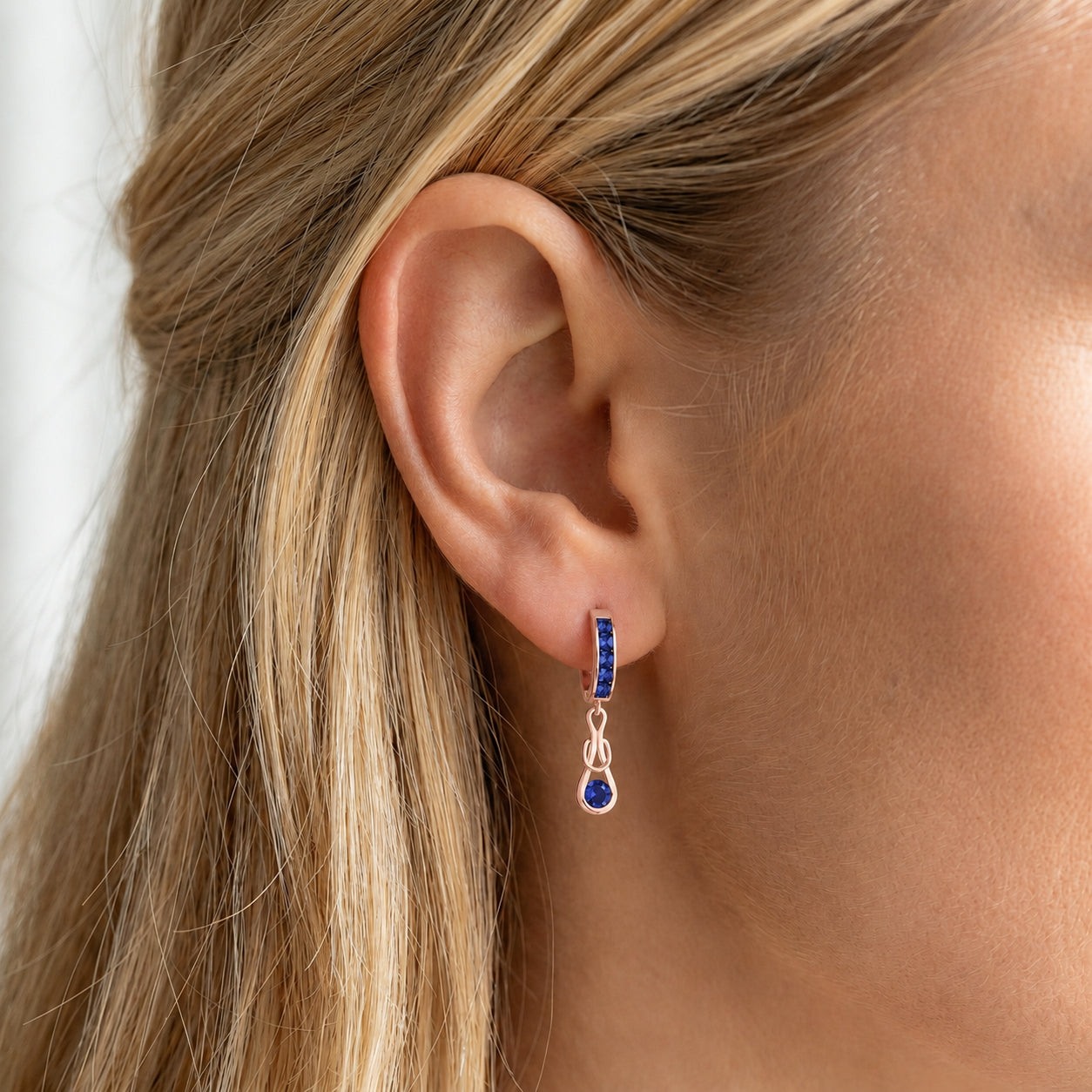 Rose Gold Earrings Sapphire 10K — Candida