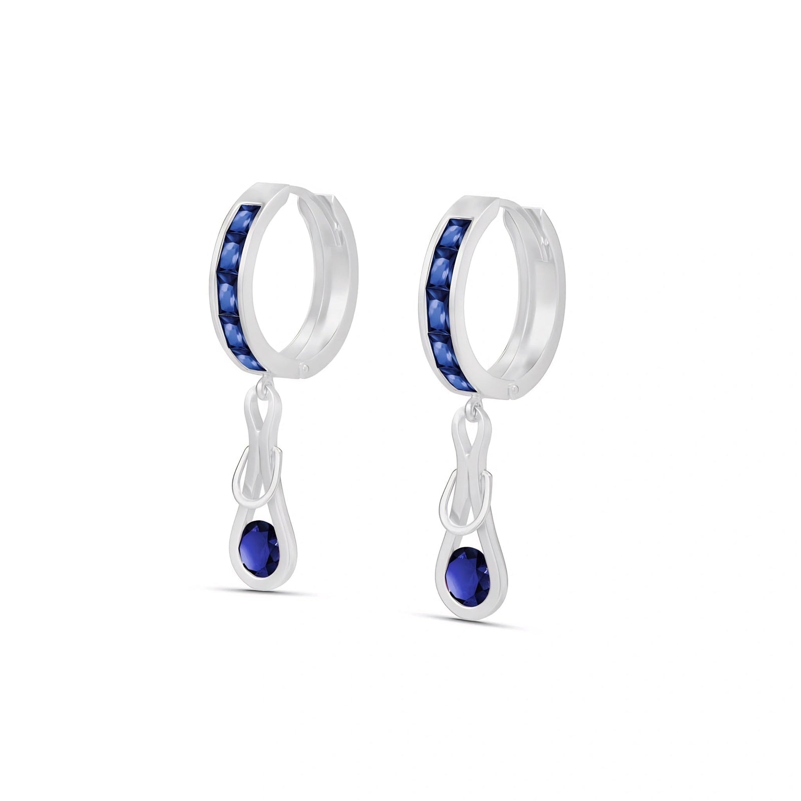 White Gold Earrings Sapphire 10K — Candida