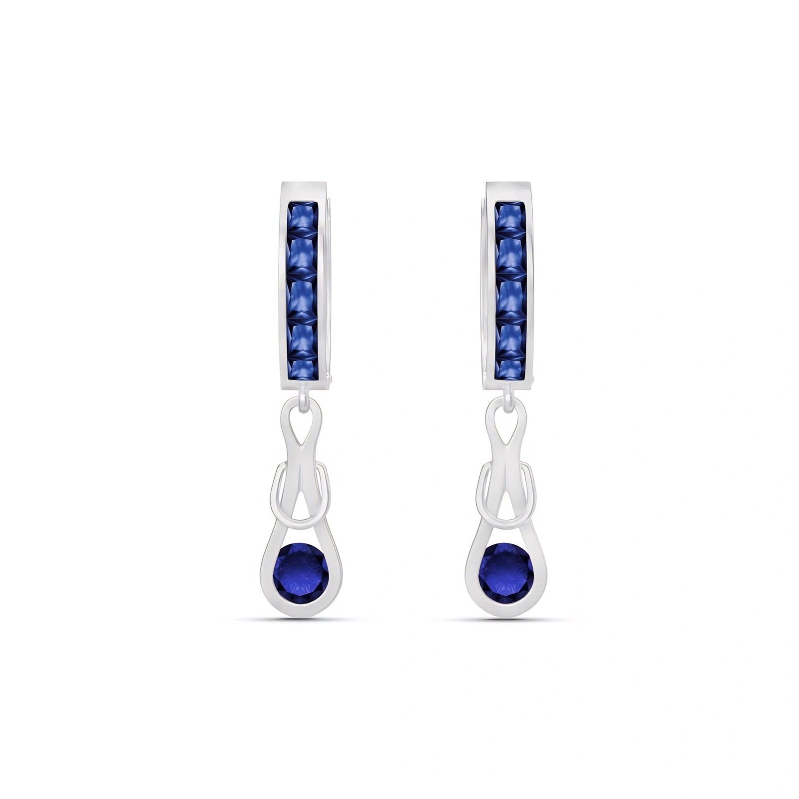 White Gold Earrings Sapphire 10K — Candida