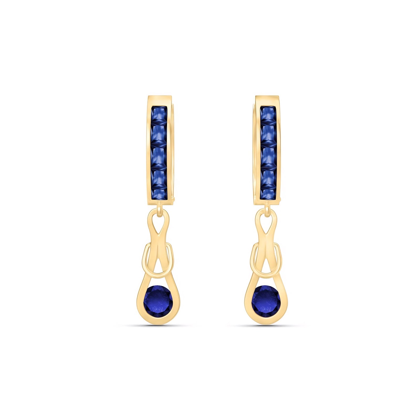 Yellow Gold Earrings Sapphire 10K — Candida
