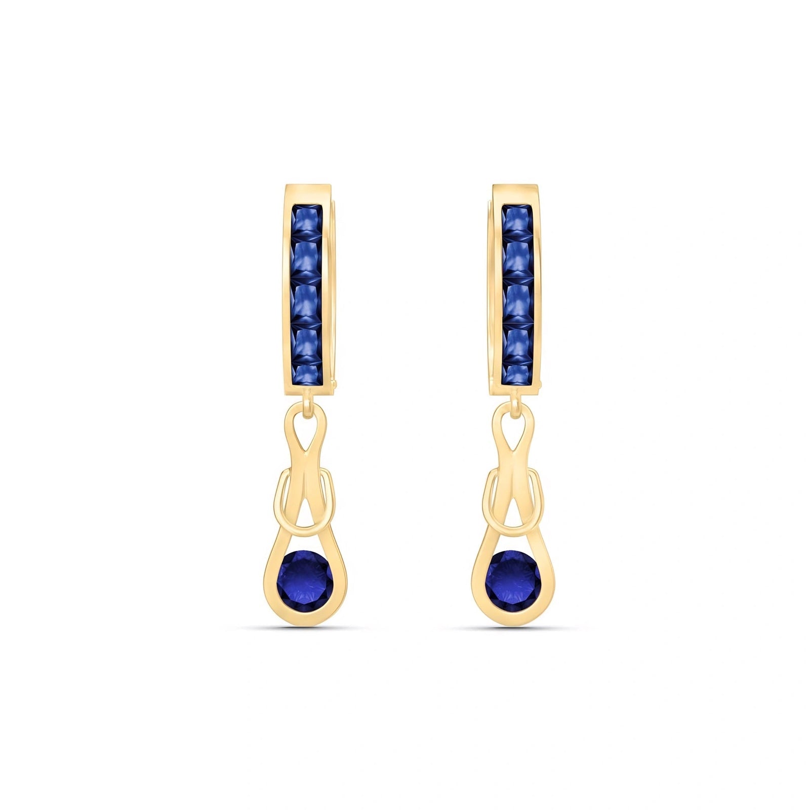 Yellow Gold Earrings Sapphire 10K — Candida