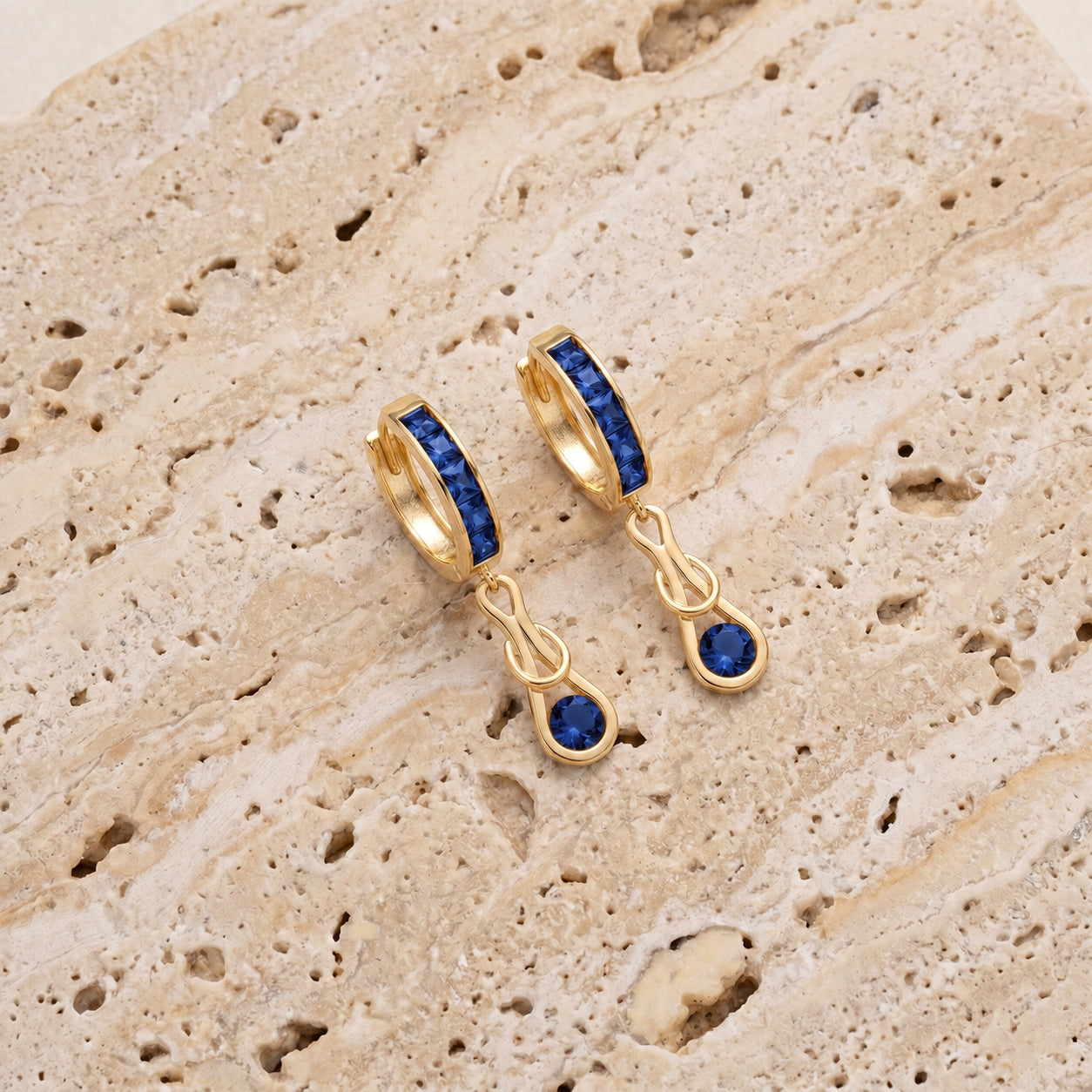 Yellow Gold Earrings Sapphire 10K — Candida