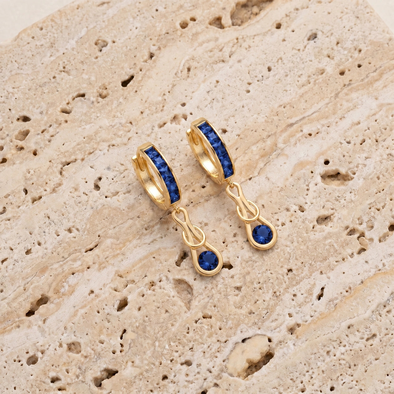 Yellow Gold Earrings Sapphire 10K — Candida