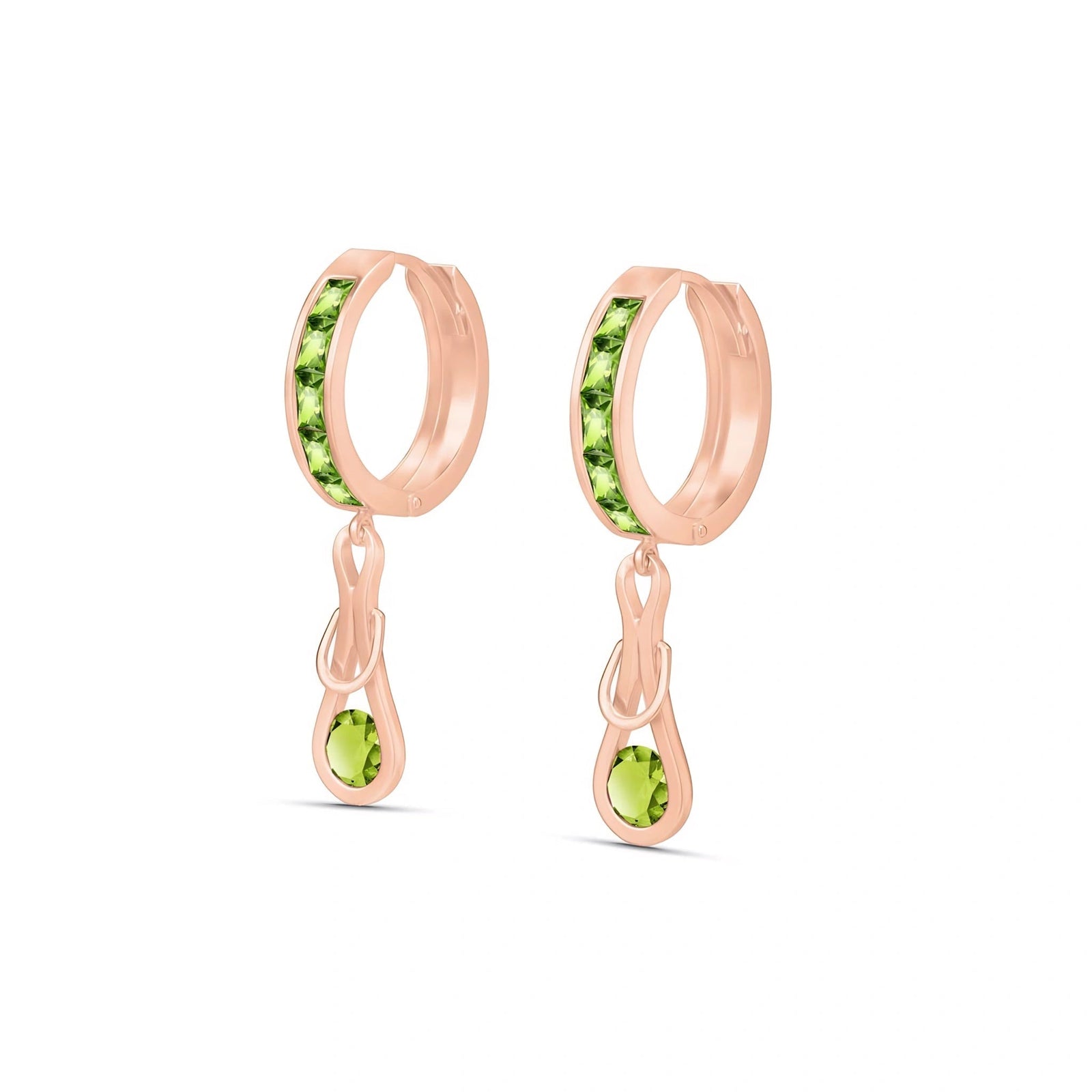 Rose Gold Earrings Peridot 10K — Candida