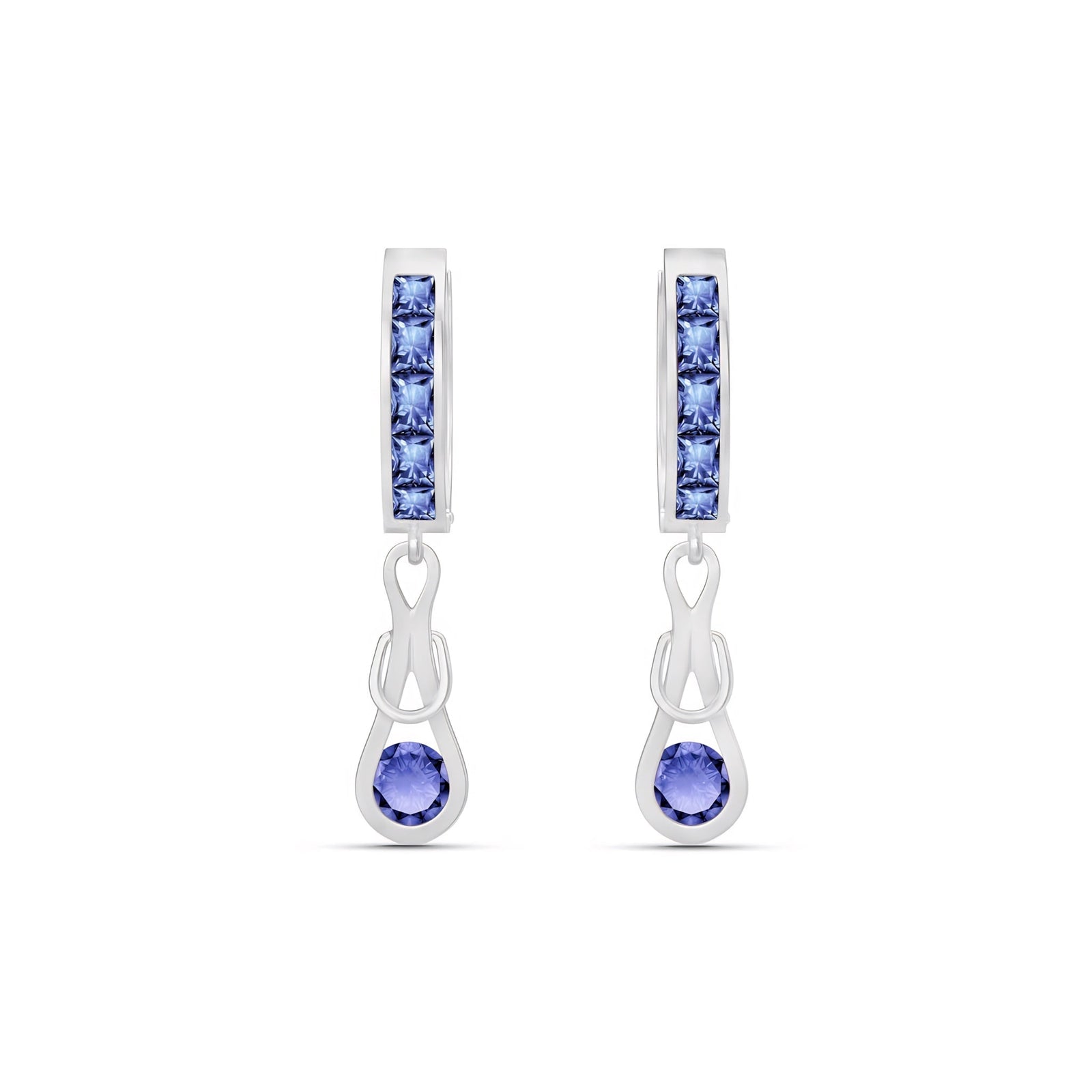 White Gold Earrings Peridot 10K — Candida