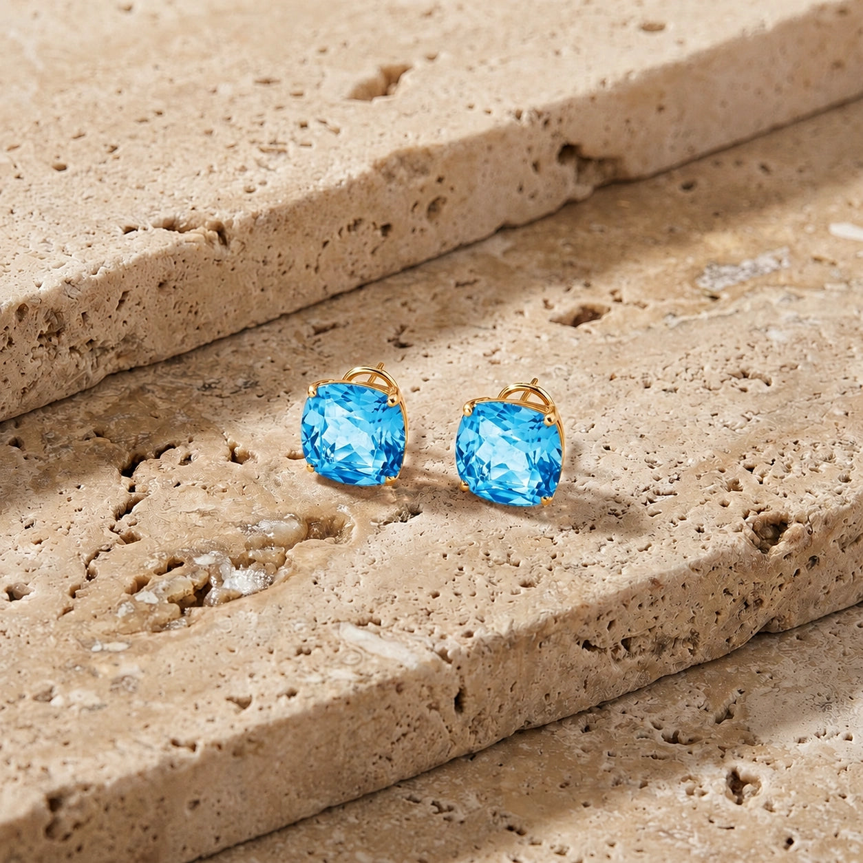Yellow Gold Blue Topaz — Mariagiuditta