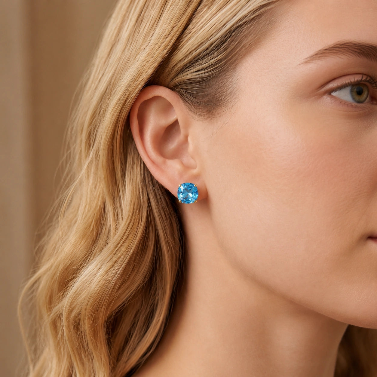 Yellow Gold Blue Topaz — Mariagiuditta