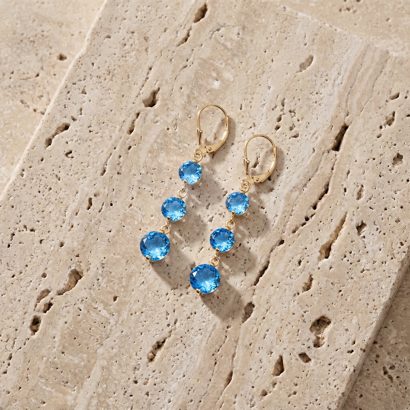 Yellow Gold Blue Topaz — Mariagiulia