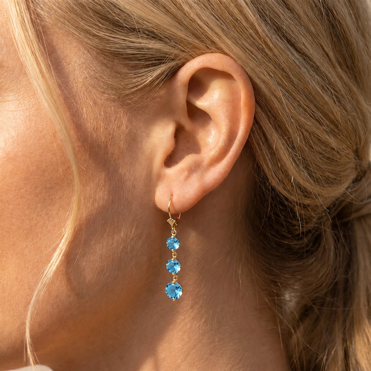 Yellow Gold Blue Topaz — Mariagiulia