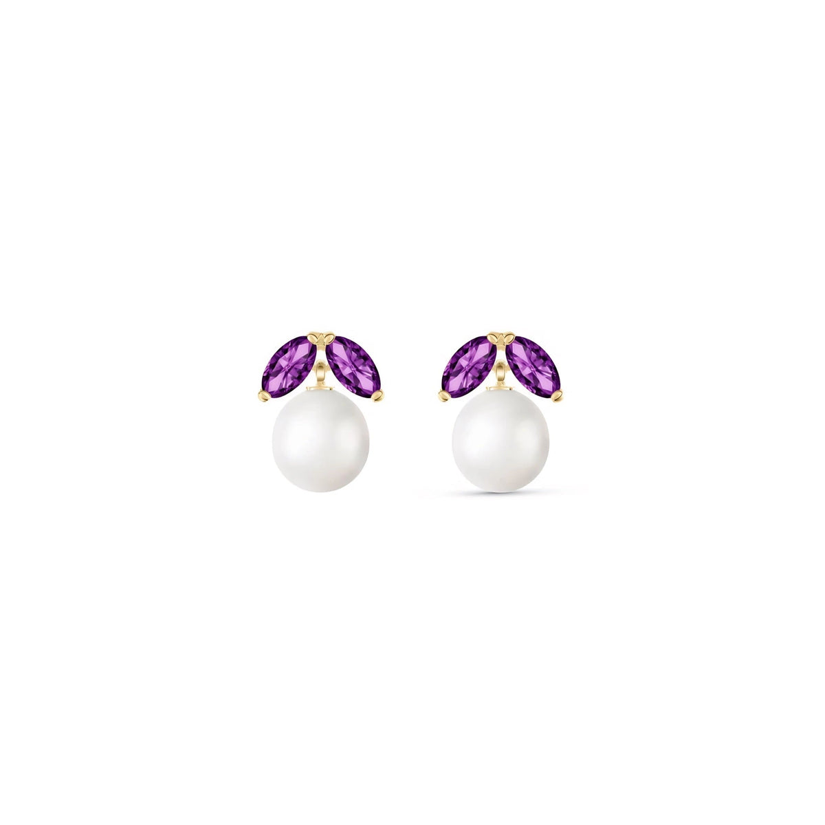 Yellow Gold Earrings Pearl 10K — Lidia