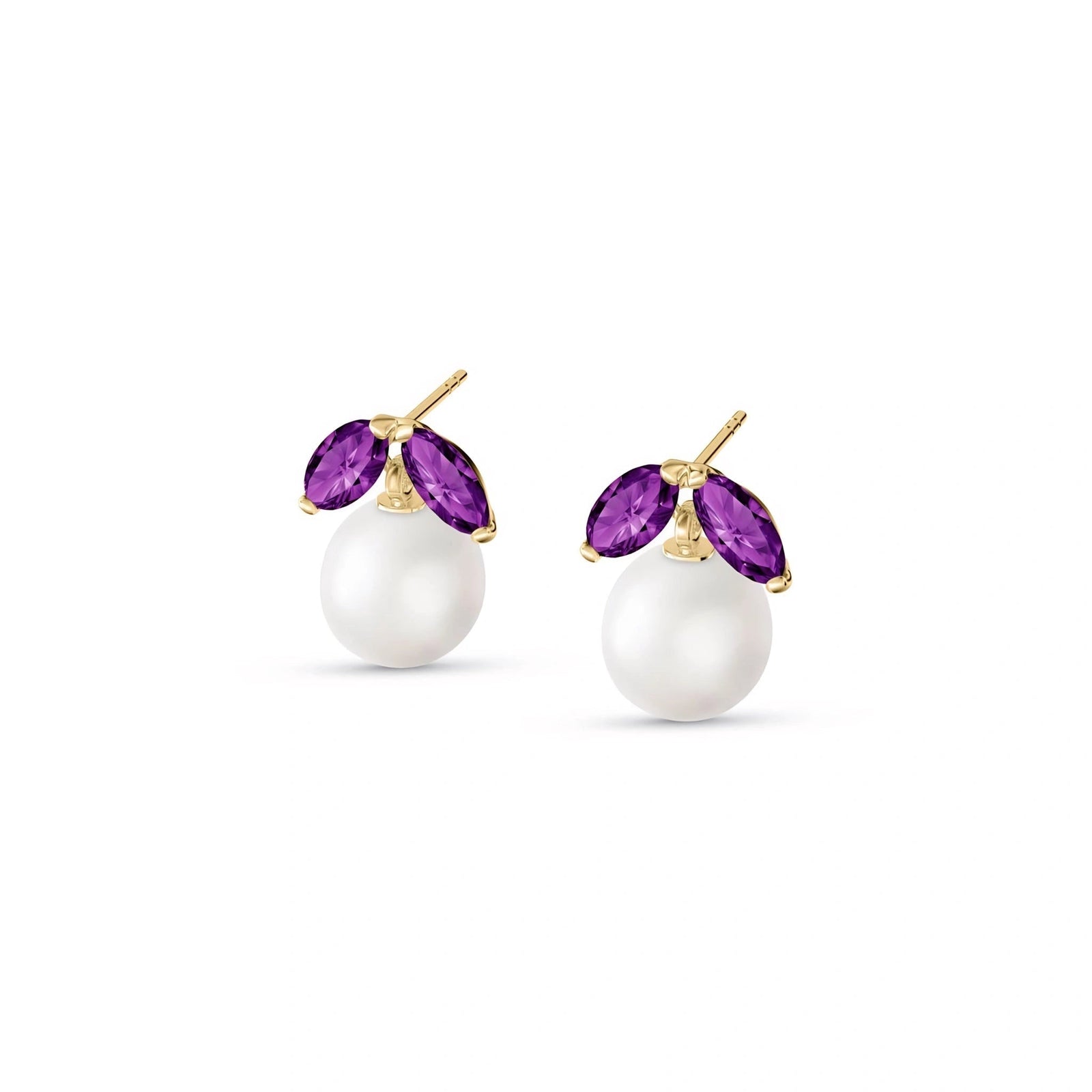 Yellow Gold Earrings Pearl 10K — Lidia