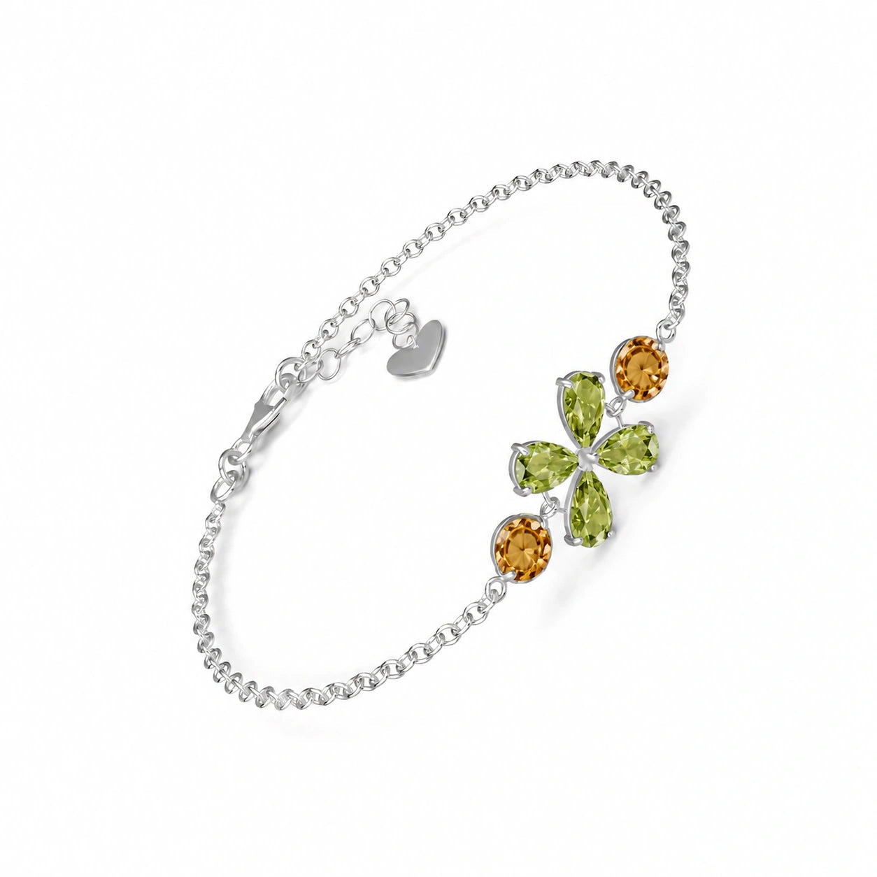 White Gold Cluster Gemstone Bracelet Amethyst 10K — Fioretta