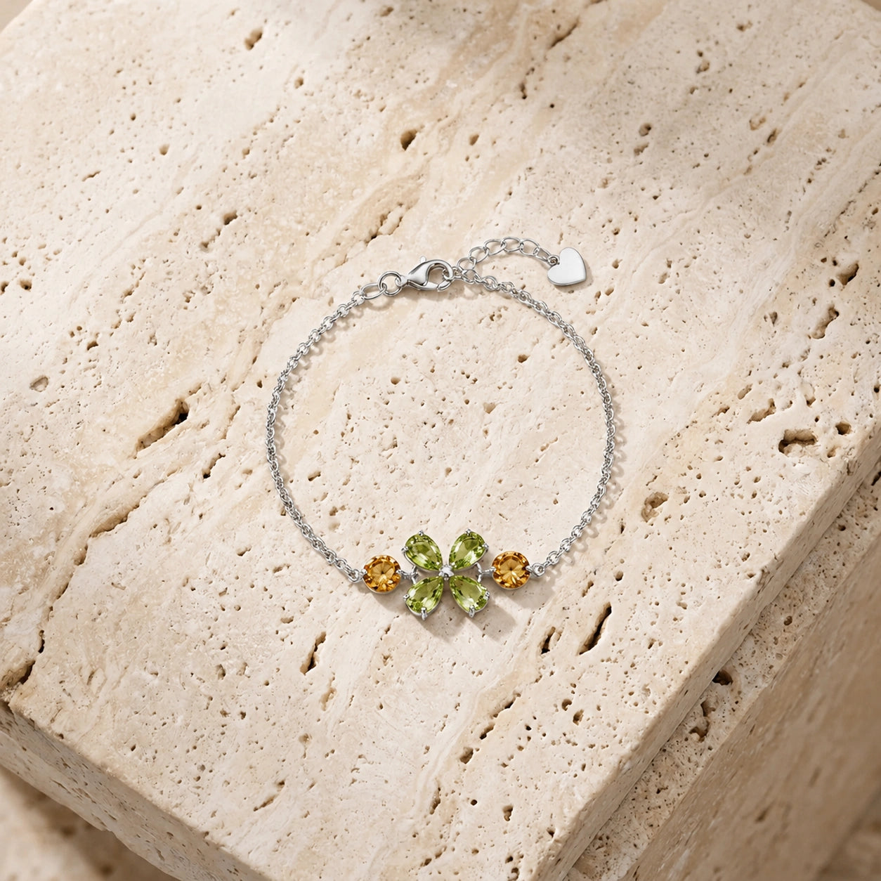 White Gold Cluster Gemstone Bracelet Amethyst 10K — Fioretta