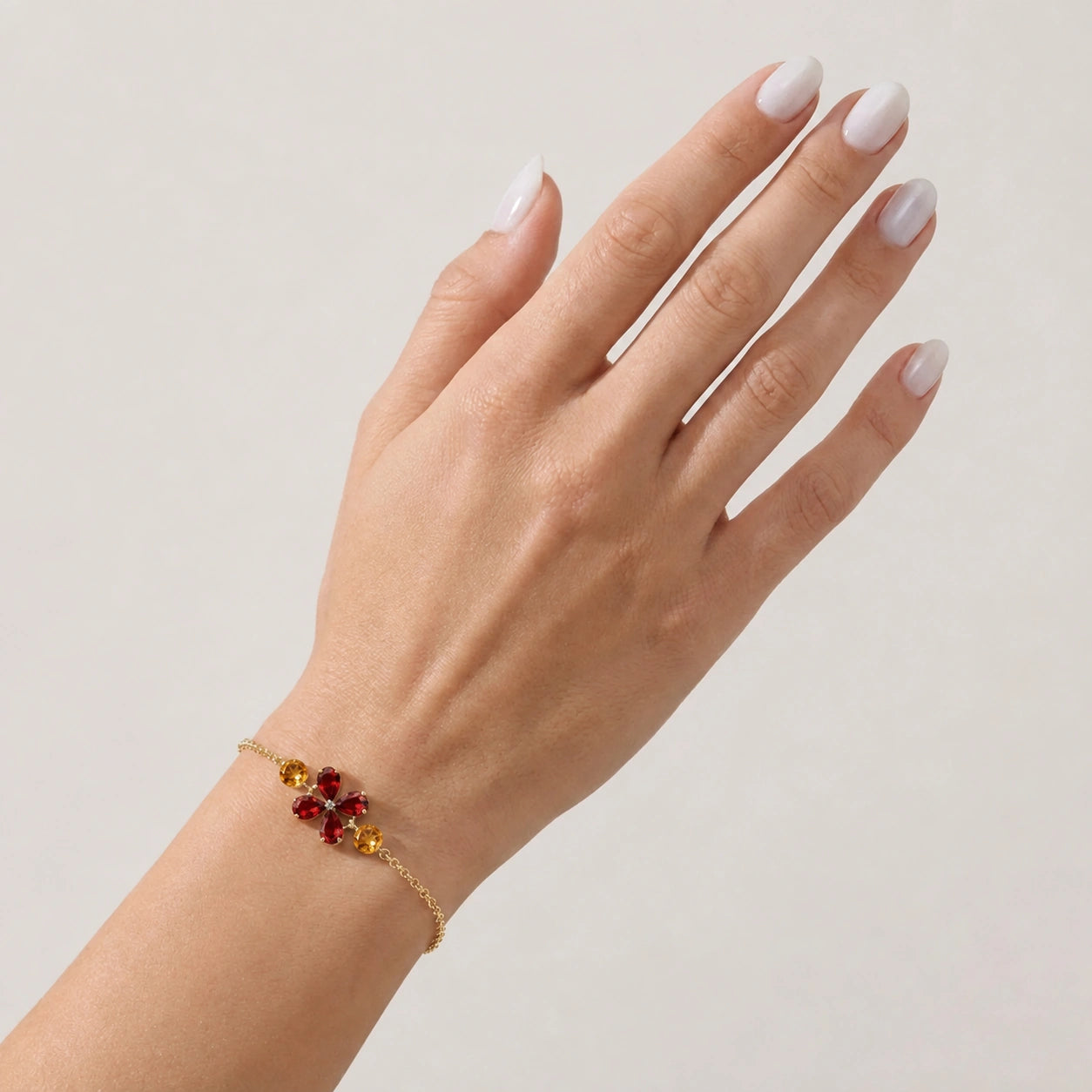 Yellow Gold Cluster Gemstone Bracelet Aquamarine 10K — Fioretta