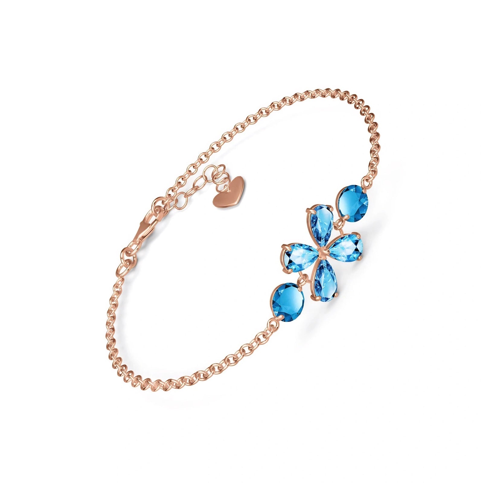 Rose Gold Cluster Gemstone Bracelet Citrine 10K — Fioretta