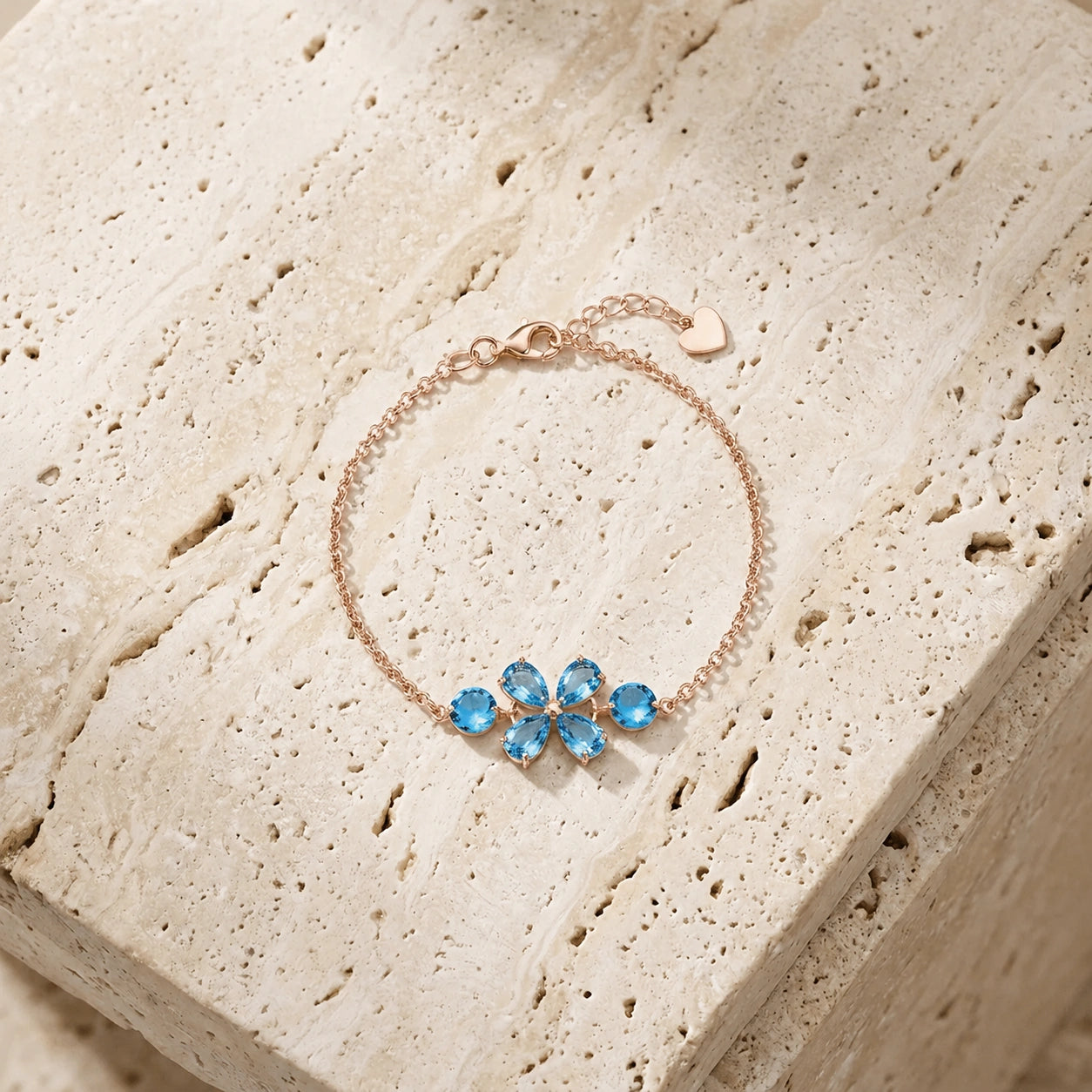 Rose Gold Cluster Gemstone Bracelet Citrine 10K — Fioretta